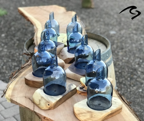Bordeaux Blue Bottle Candle Art Holder